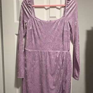 Francesca's Collections Lavender Velvet Dress